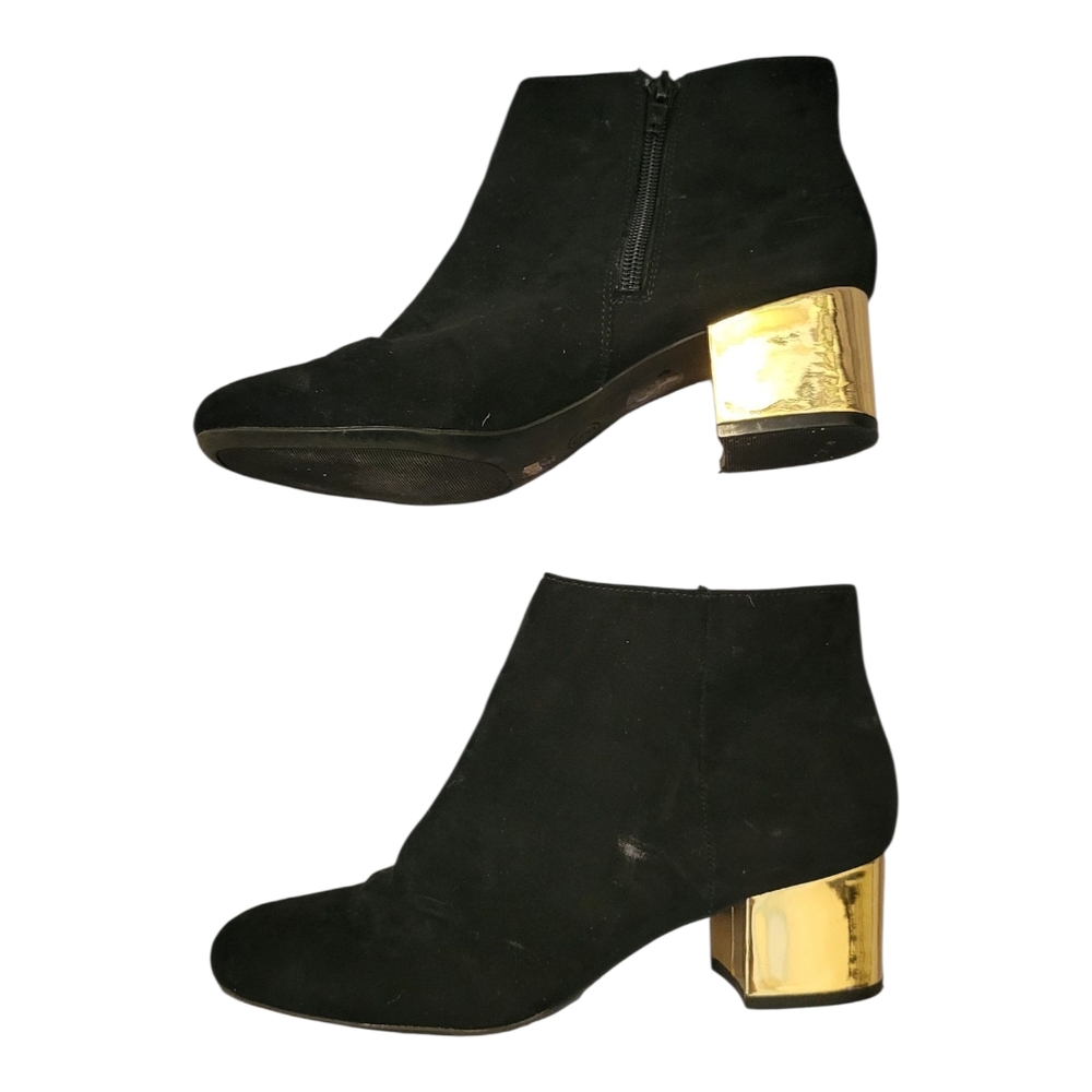 🔥6 FOR $25!🔥Chic Black Ankle Boots with Gold Heel